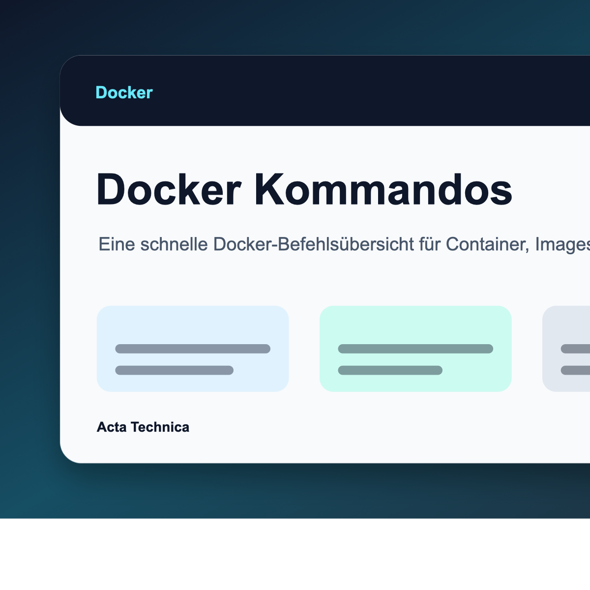 Docker-Kommandos für Betrieb und Fehlersuche