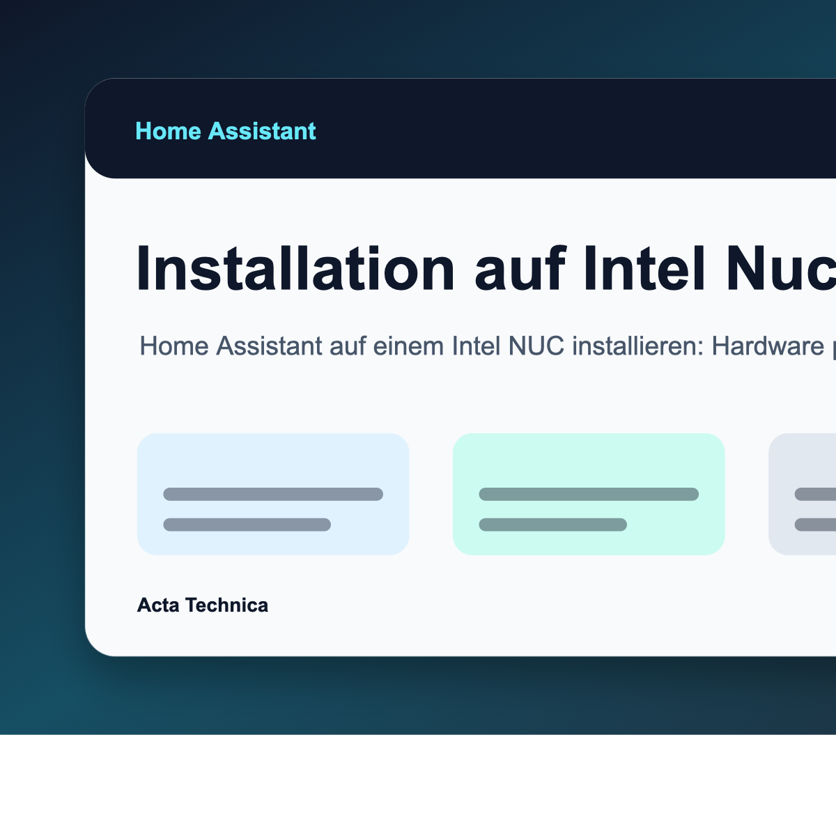 Home Assistant auf Intel NUC installieren