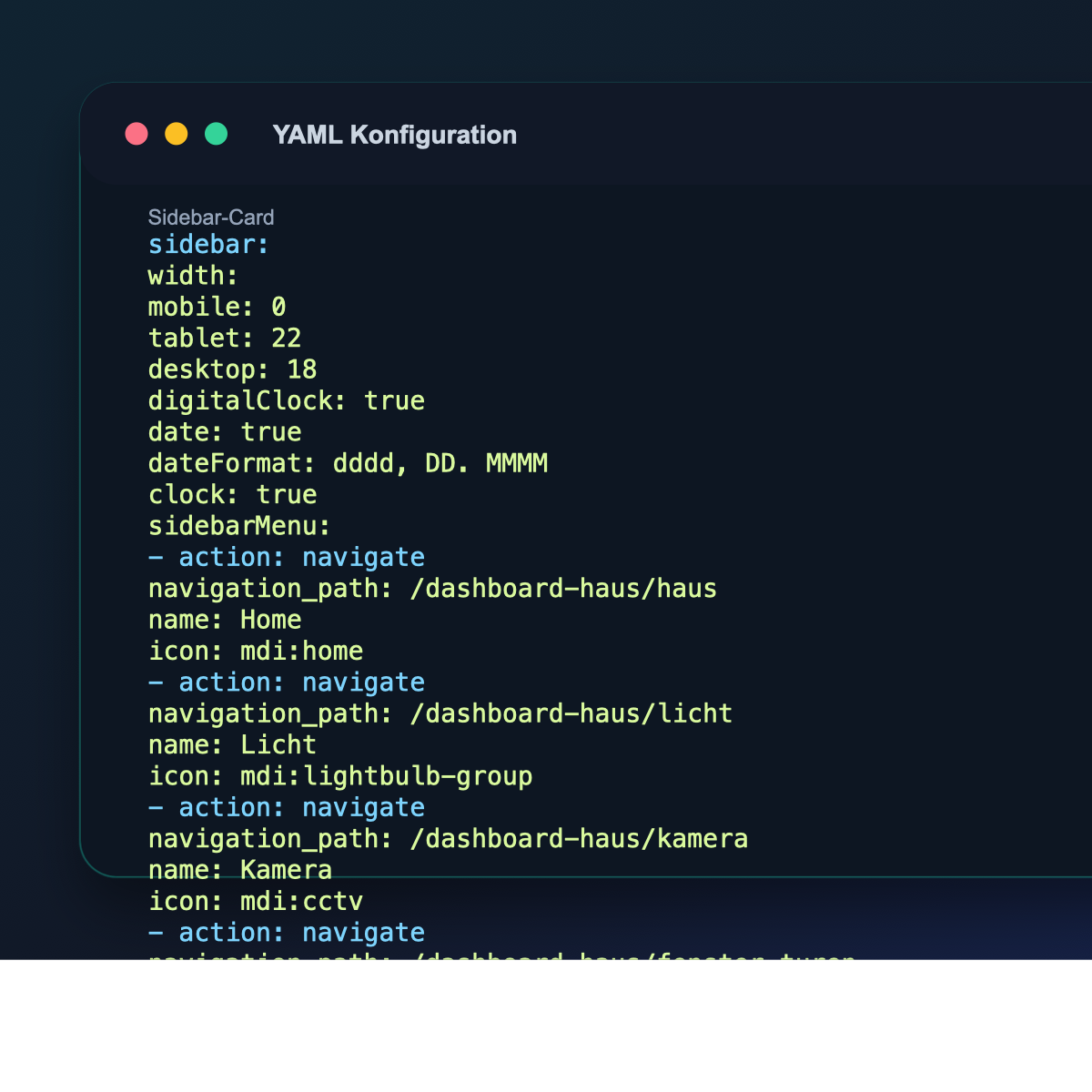 Sidebar-Card für Home Assistant einrichten